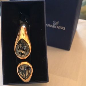 Swarovski rose-tone hinged bangle bracelet